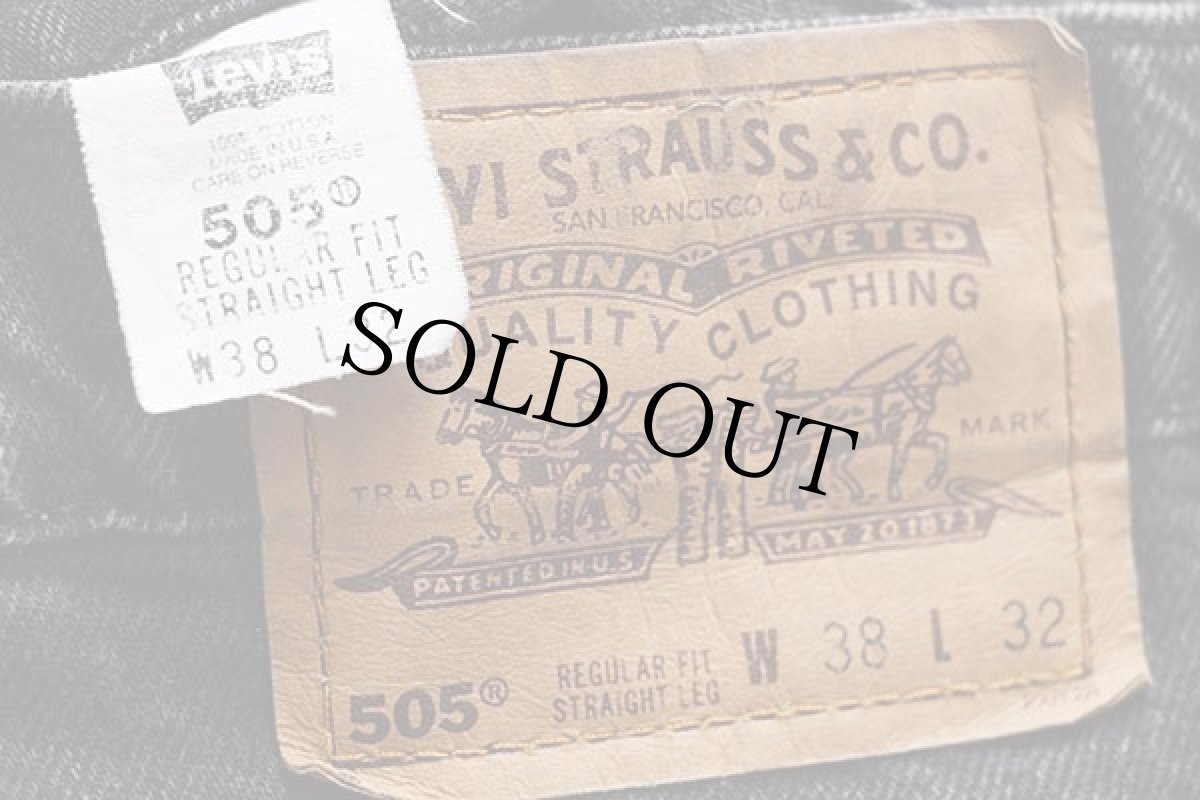 画像6: 90s USA製 Levi'sリーバイス 505 ブラック デニムパンツ w38★58 (6)