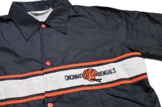 画像3: 80s Stahl-Urban NFL CINCINNATI BENGALS パッチ付き ナイロン コーチジャケット 黒 L (3)