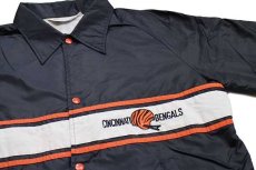 画像3: 90s Stahl-Urban NFL CINCINNATI BENGALS パッチ付き ナイロン コーチジャケット 黒 L (3)