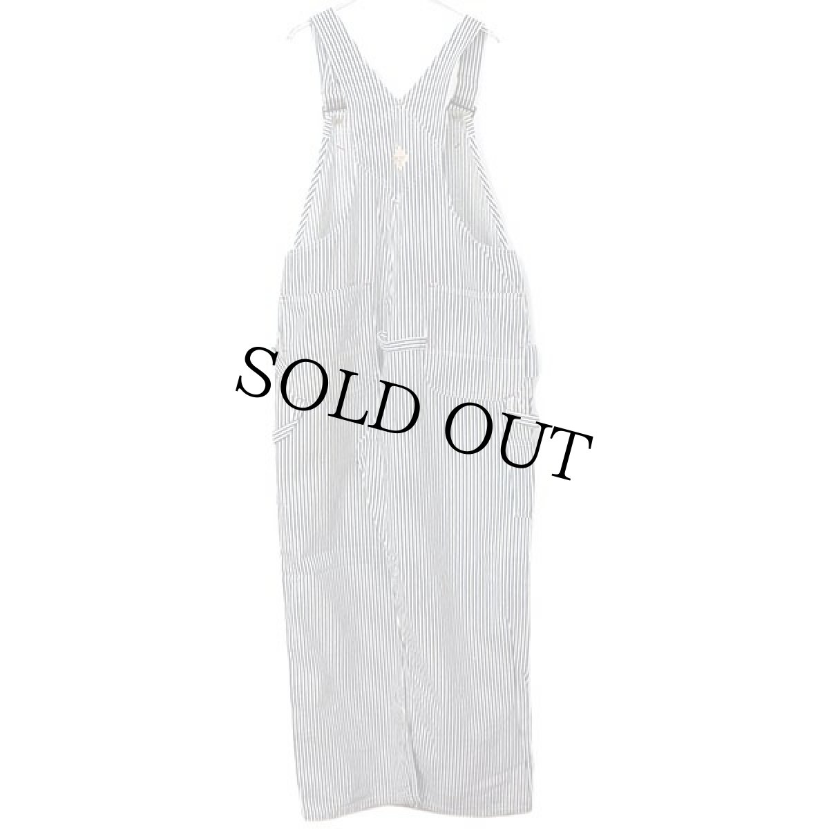 画像3: 90s BIGMACビッグマック ペンキ飛び ヒッコリー ストライプ ダブルニー オーバーオール w43 (3)