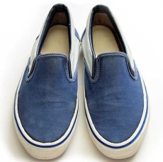 画像3: 80s VANSバンズ ツートン 切り替え スリッポン 紺×アイスブルー★スニーカー (3)