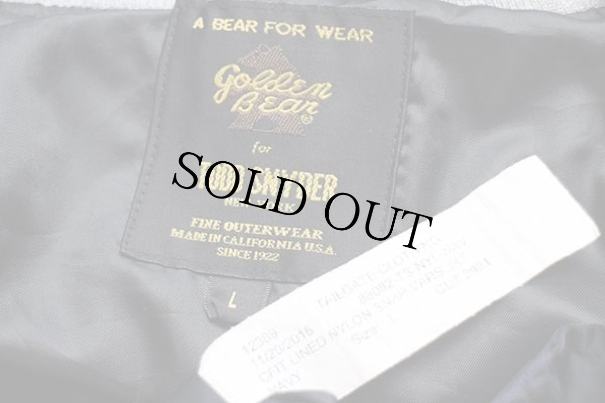 画像4: USA製 Golden Bear for TODD SNYDER リブライン ナイロンスタジャン 紺 L (4)
