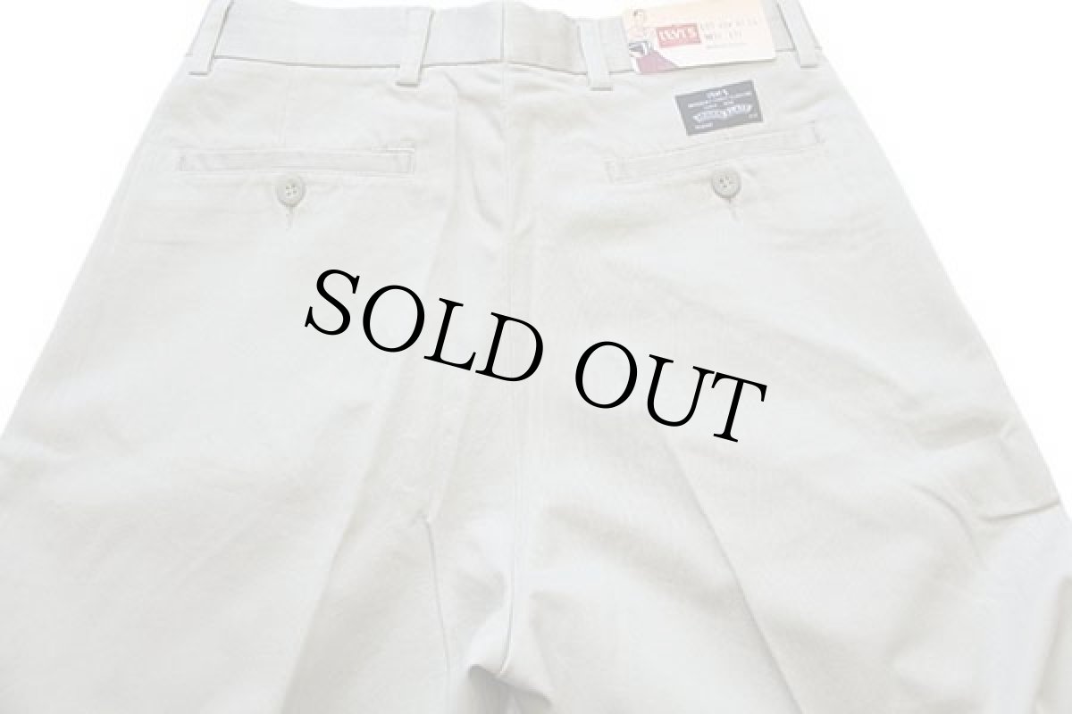 画像5: デッドストック★80s ポルトガル製 LEVI'Sリーバイス ツータック コットン チノパン グレーベージュ w32 L32★B (5)