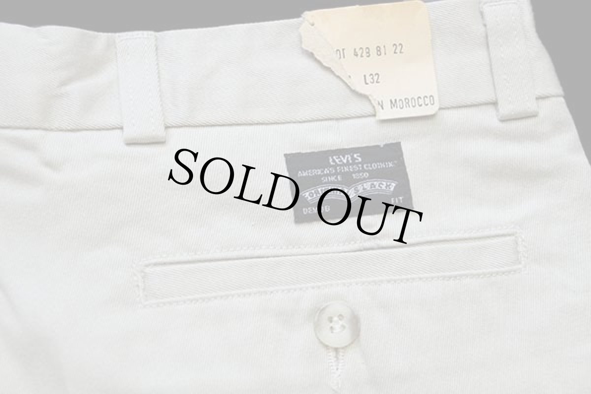 画像6: デッドストック★80s LEVI'Sリーバイス ツータック コットン チノパン ライトベージュ w32 L32★E ユーロ (6)