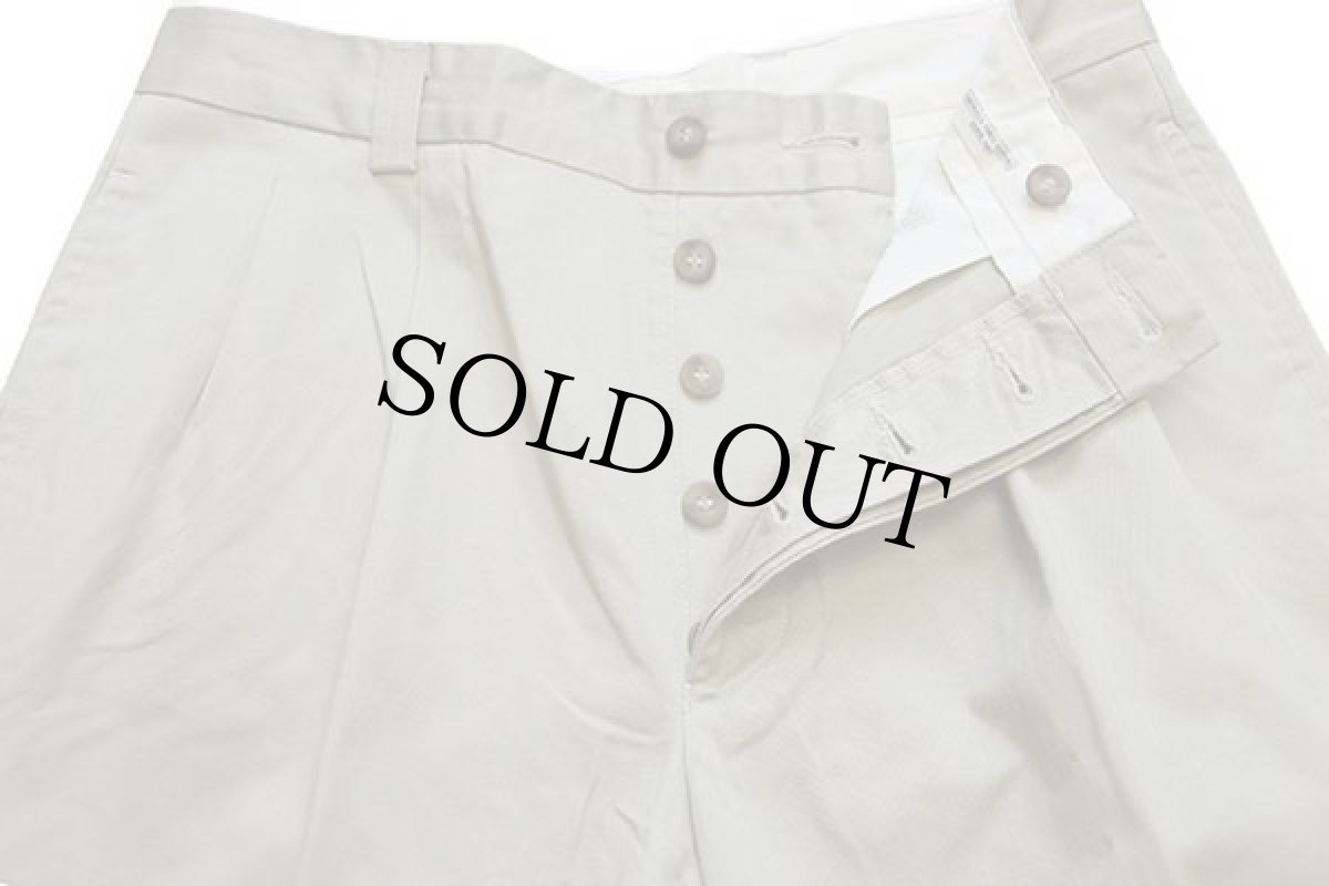 画像4: デッドストック★80s イタリア製 LEVI'Sリーバイス ツータック コットン チノパン ベージュ w32 L32★D ユーロ (4)