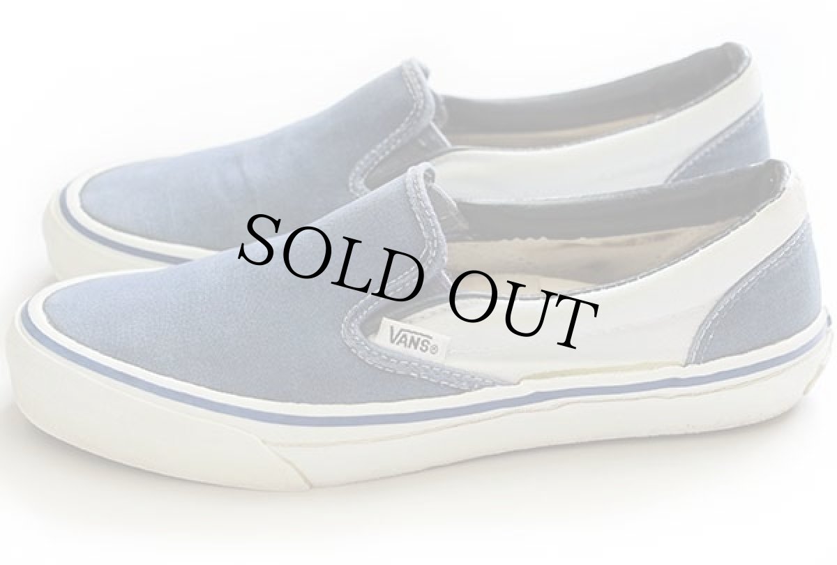 画像3: 80s VANSバンズ ツートン 切り替え スリッポン 紺×アイスブルー★スニーカー (3)