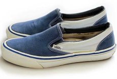 画像3: 80s VANSバンズ ツートン 切り替え スリッポン 紺×アイスブルー★スニーカー (3)