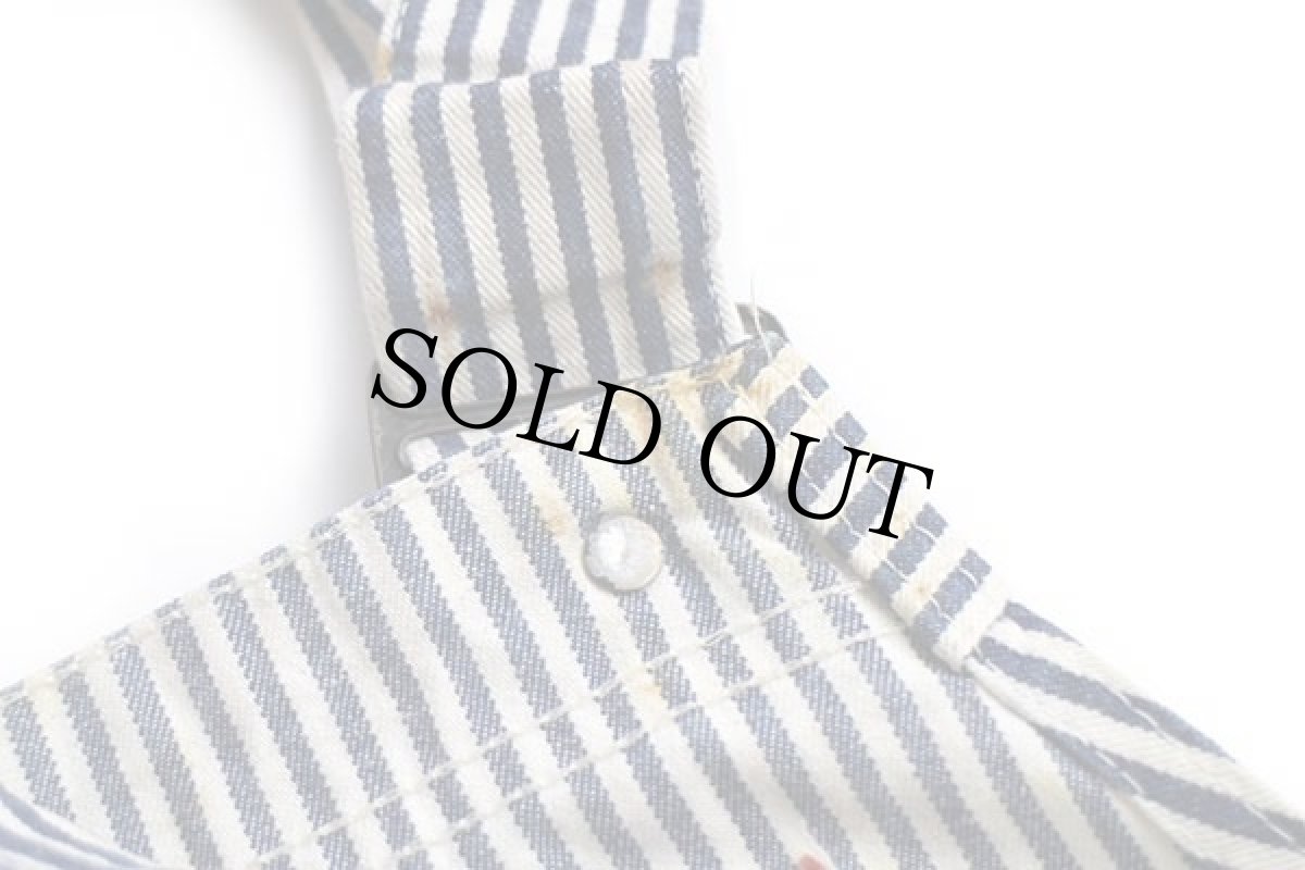 画像6: 90s BIGMACビッグマック ペンキ飛び ヒッコリー ストライプ ダブルニー オーバーオール w43 (6)