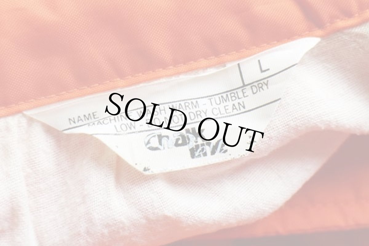 画像4: 70s Chalk Line BASS パッチ付き ナイロン コーチジャケット オレンジ L (4)