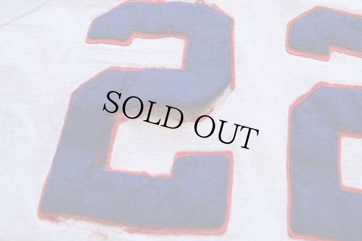 画像5: 50s Wilsonウィルソン CHICAGO 22 フェルトパッチ付き ベースボールシャツ 杢ブルーグレー M (5)