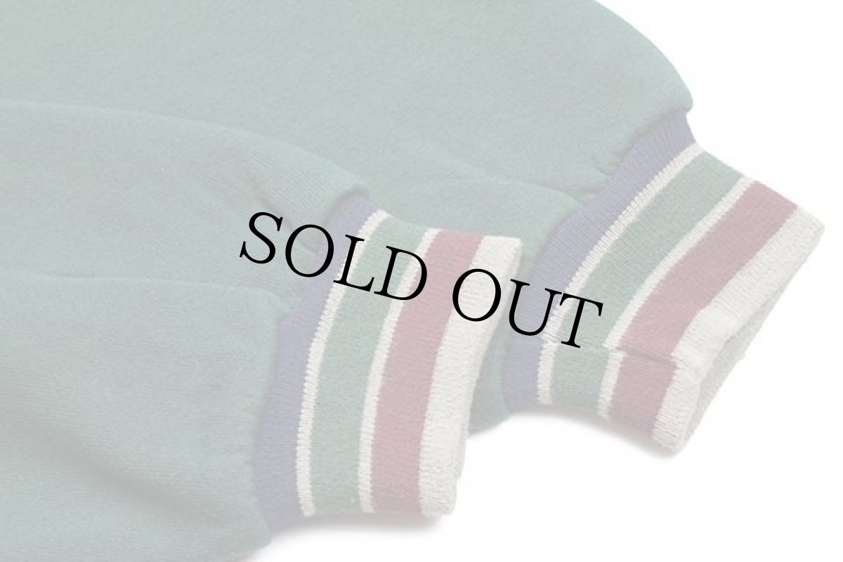 画像5: 90s USA製 Bob カモ 刺繍 リブライン スウェット 緑 L (5)