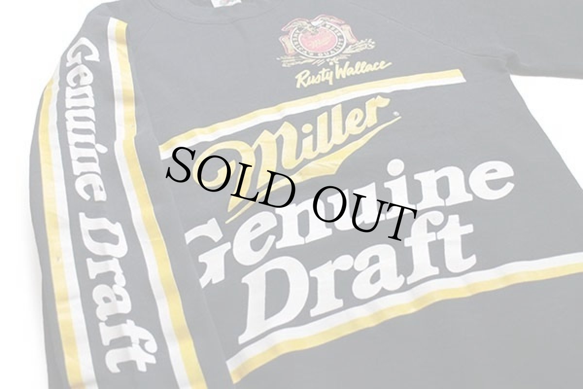 画像3: 80s USA製 NASCAR Miller Genuine Draft Rusty Wallace スウェット 黒 M (3)