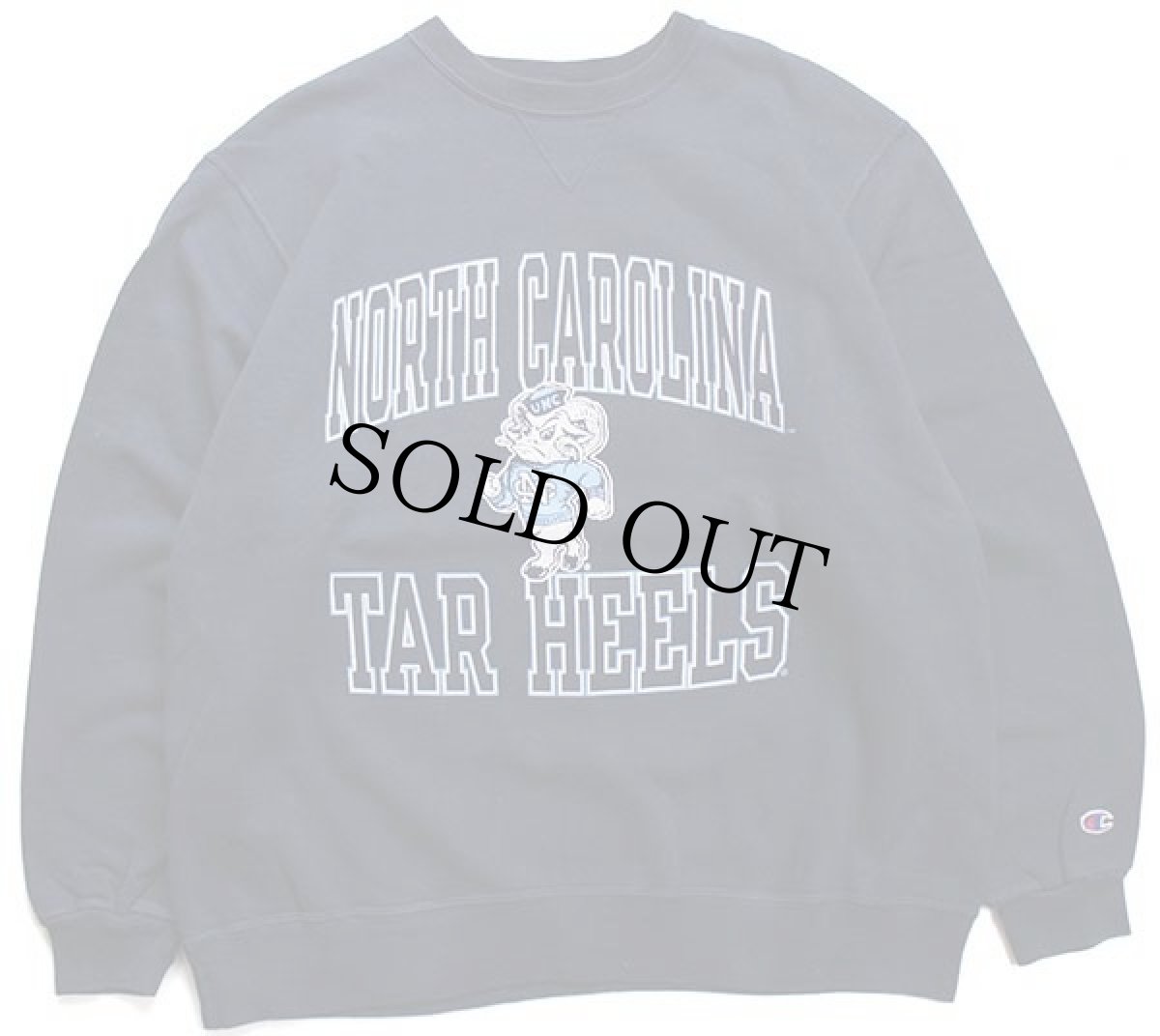 画像1: 90s Championチャンピオン NORTH CAROLINA TAR HEELS マスコット 前V スウェット 紺 XL (1)