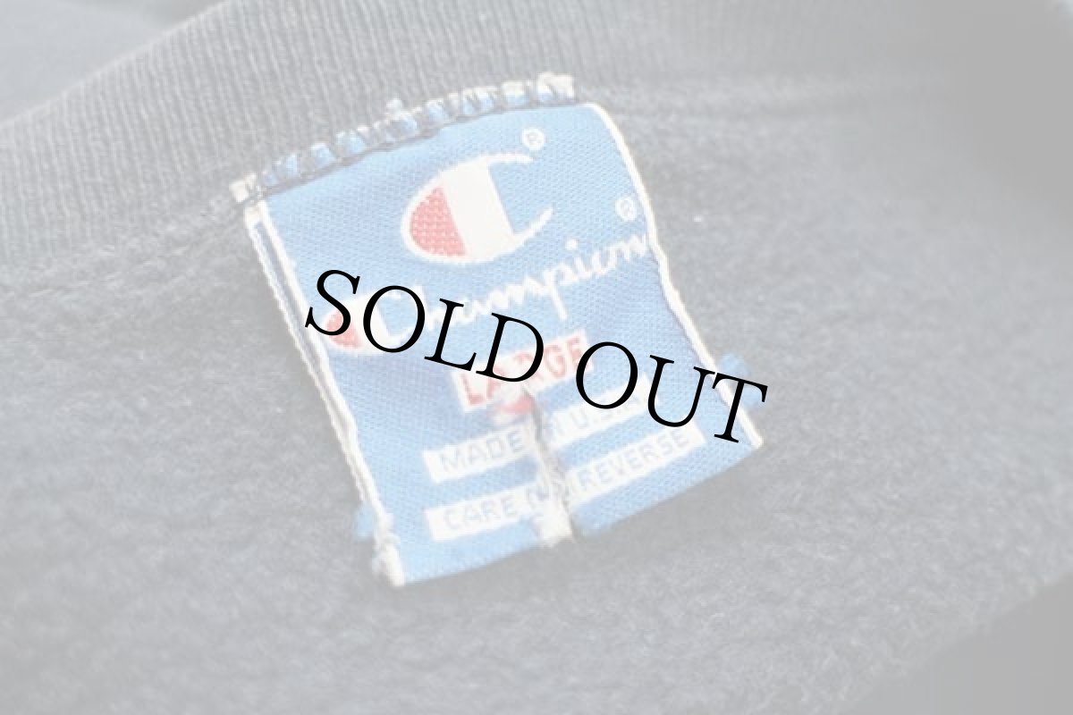 画像4: 90s USA製 Championチャンピオン TOWSON STATE 足型 前V スウェット 紺 L (4)