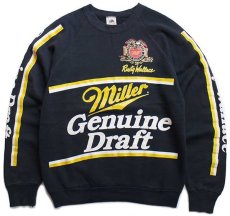 画像1: 80s USA製 NASCAR Miller Genuine Draft Rusty Wallace スウェット 黒 M (1)