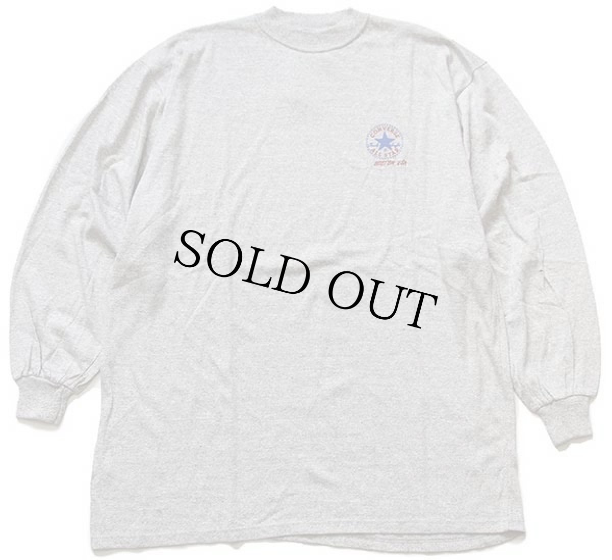 画像2: デッドストック★90s イタリア製 CONVERSEコンバース ALL STARオールスター 長袖Tシャツ 杢グレー XXL★特大 (2)