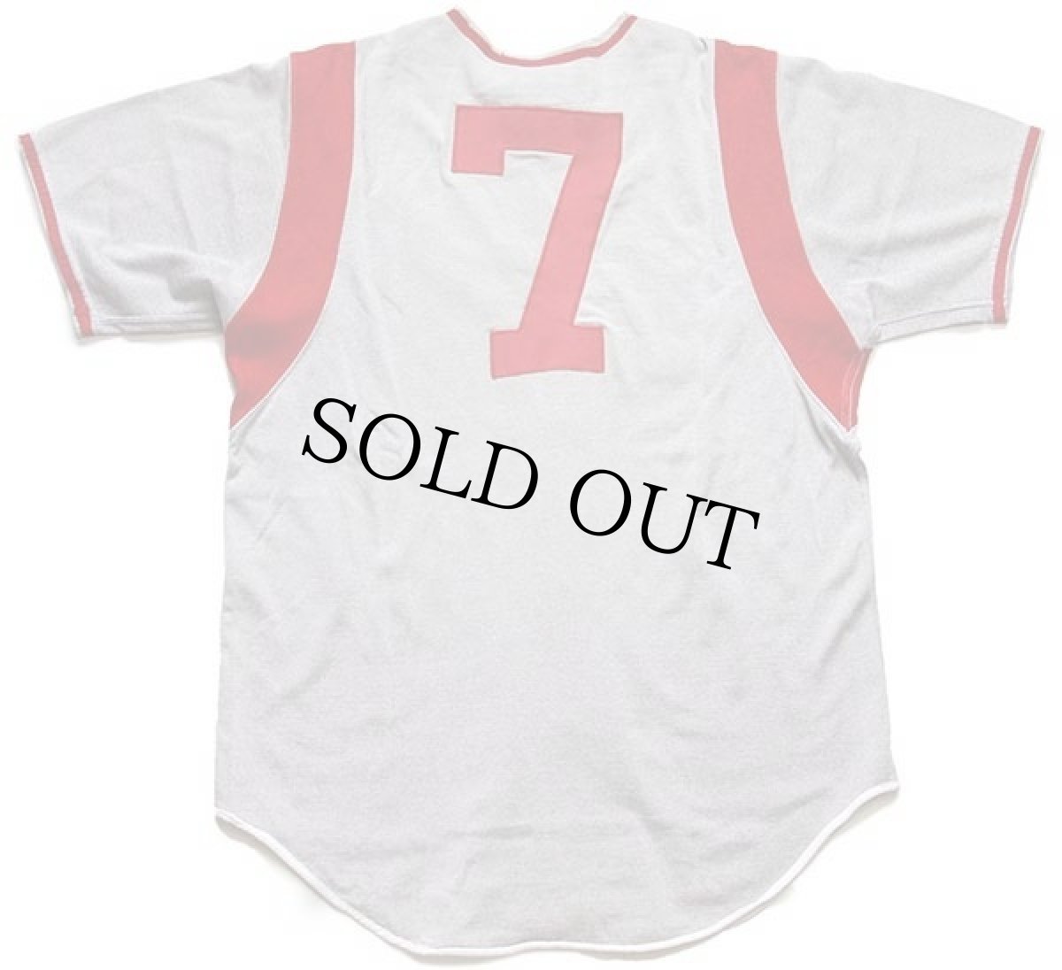 画像2: 60s Spanjian Oberlin 7 ナンバリング ベースボールシャツ 杢グレー×赤 42 (2)