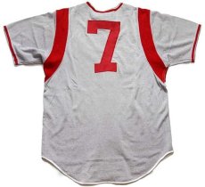 画像2: 60s Spanjian Oberlin 7 ナンバリング ベースボールシャツ 杢グレー×赤 42 (2)