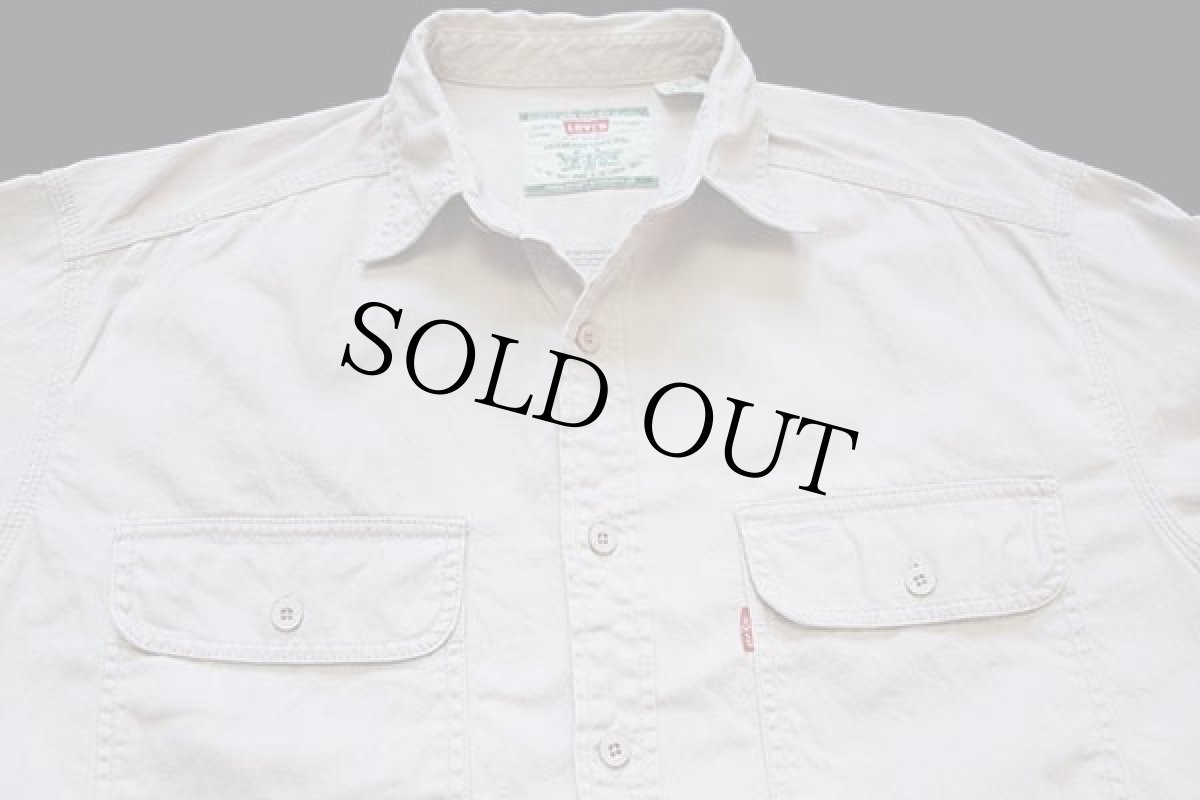 画像3: 90s Levi'sリーバイス カラーデニムシャツ ベージュ M (3)