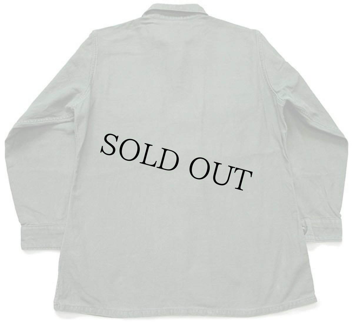 画像2: 60s 米軍 U.S.ARMY パッチ付き コットンサテン ユーティリティシャツ オリーブグリーン 15.5 (2)