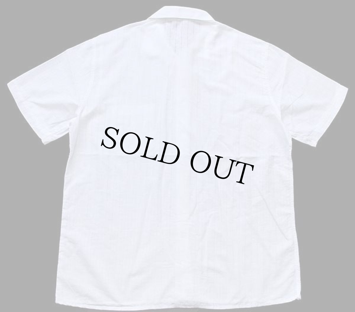 画像3: デッドストック★イタリア製 bassetti 織り柄 ストライプ 半袖 コットン×リネン ガーゼシャツ 白 17.5 (3)