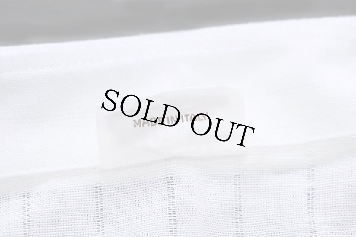 画像6: デッドストック★イタリア製 bassetti 織り柄 ストライプ 半袖 コットン×リネン ガーゼシャツ 白 17.5 (6)