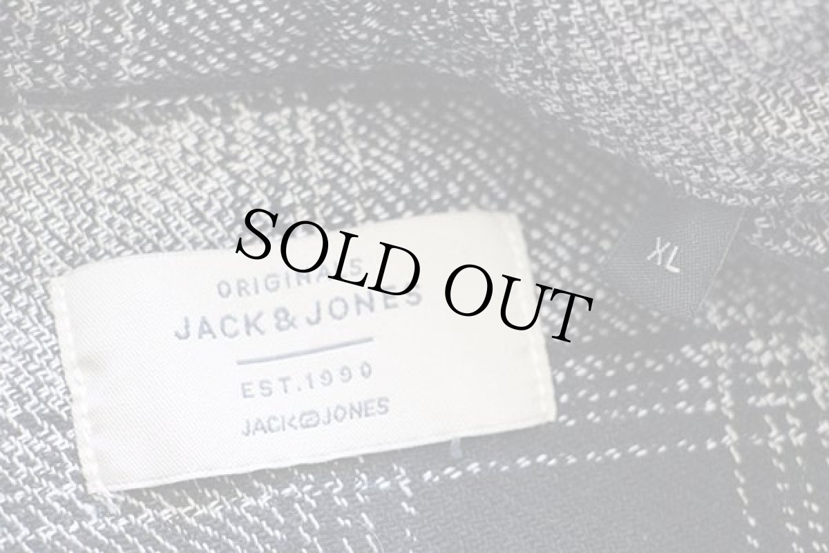 画像4: JACK&JONES オンブレチェック コットン フランネルシャツ 黒×白 XL (4)