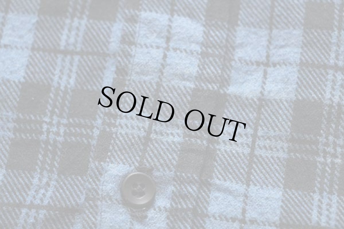 画像5: 90s USA製 SEARS タータンチェック プリントネルシャツ 濃青×黒 L (5)