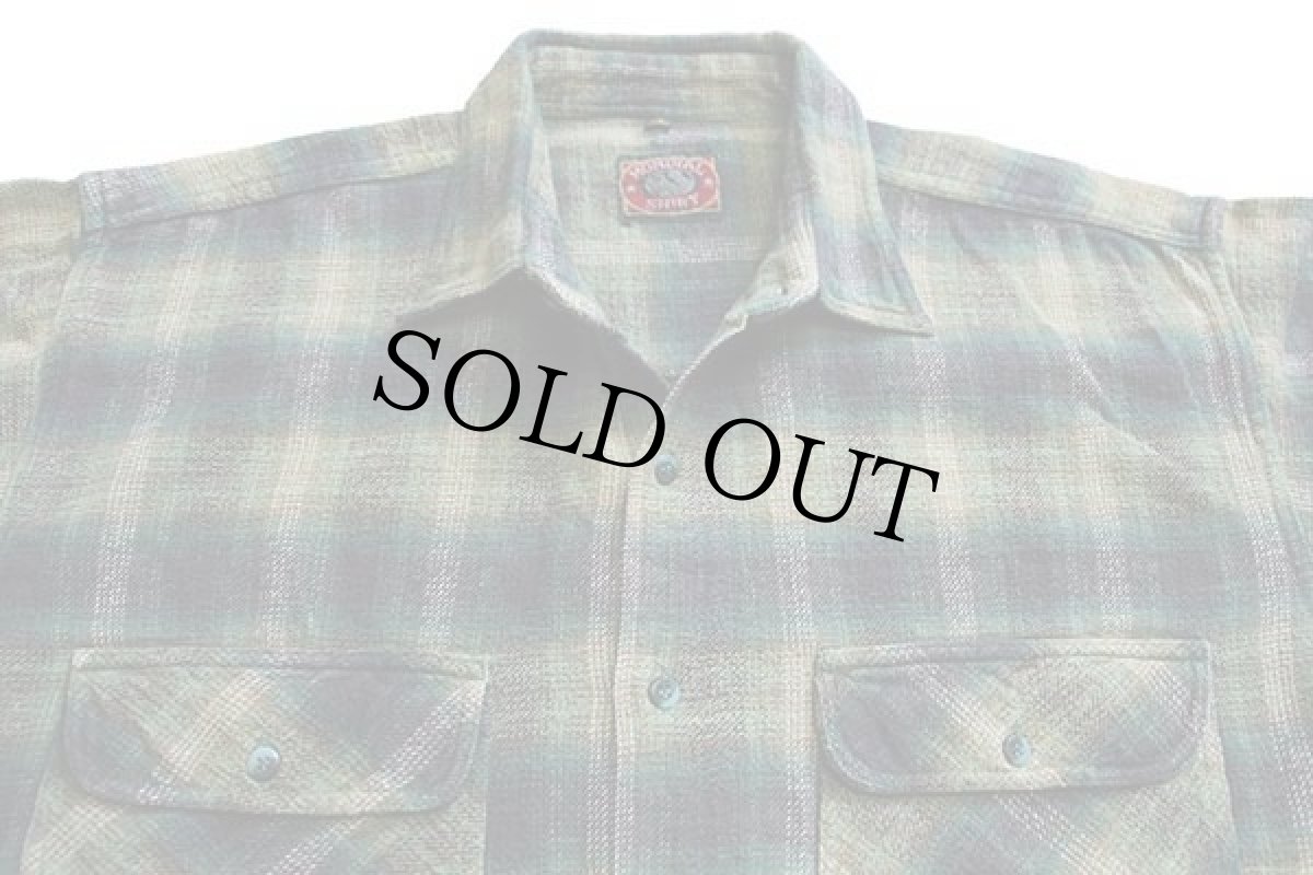 画像3: 90s MONDIAL SHIRT オンブレチェック コットン フランネルシャツ XL (3)