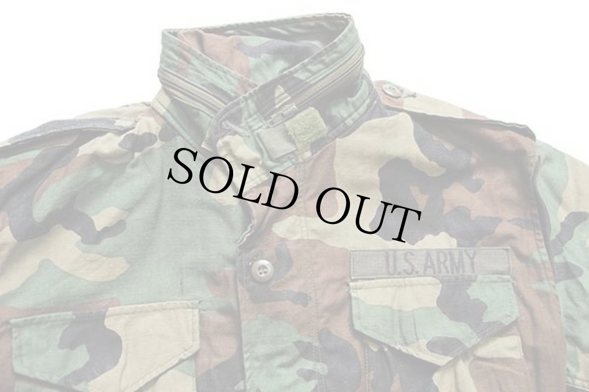画像3: 80s 米軍 U.S.ARMY パッチ付き ウッドランドカモ M-65 フィールドジャケット S-XS (3)