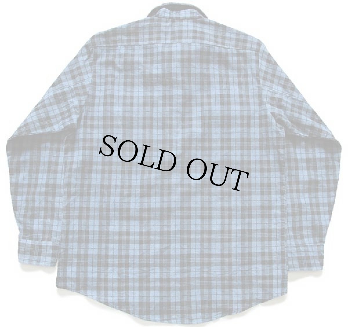 画像2: 90s USA製 SEARS タータンチェック プリントネルシャツ 濃青×黒 L (2)