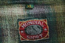 画像4: 90s MONDIAL SHIRT オンブレチェック コットン フランネルシャツ XL (4)