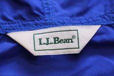 画像4: 90s L.L.Bean 筆記体ロゴ刺繍 ナイロン アノラックパーカー 青 (4)