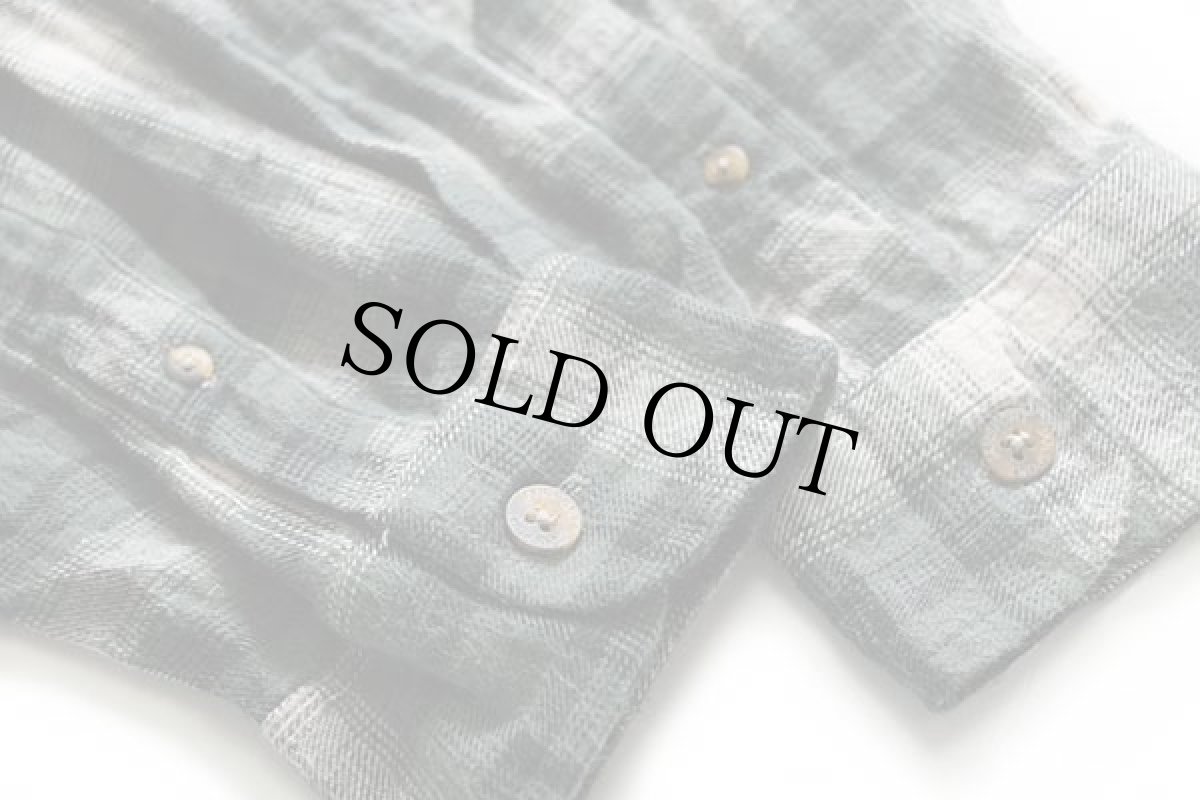 画像6: 90s JANSPORTジャンスポーツ オンブレチェック ボタンダウン コットン ライトネルシャツ (6)