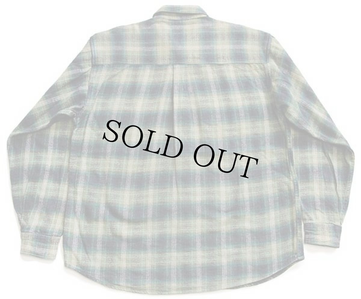 画像2: 90s MONDIAL SHIRT オンブレチェック コットン フランネルシャツ XL (2)