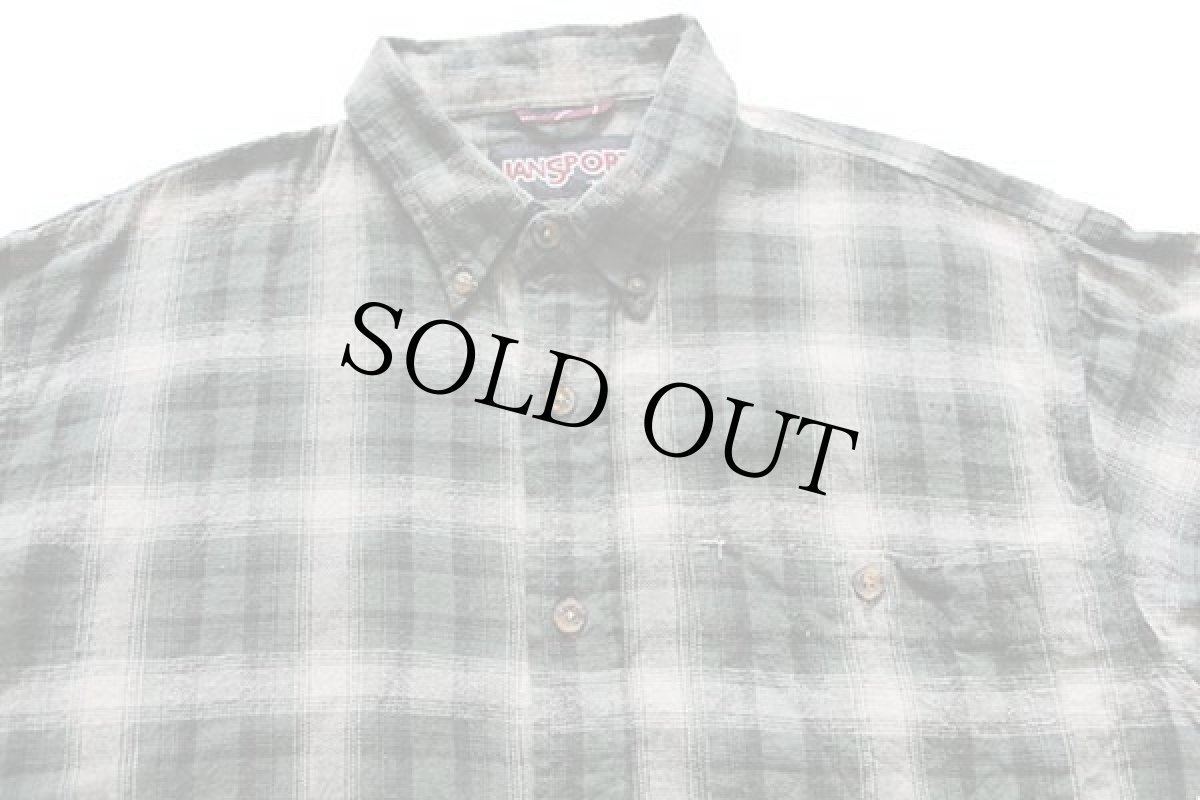 画像3: 90s JANSPORTジャンスポーツ オンブレチェック ボタンダウン コットン ライトネルシャツ (3)