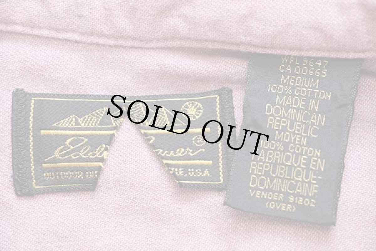 画像5: デッドストック★90s EddieBauerエディーバウアー 無地 ボタンダウン コットン ダンガリーシャツ 薄赤紫 M★A (5)