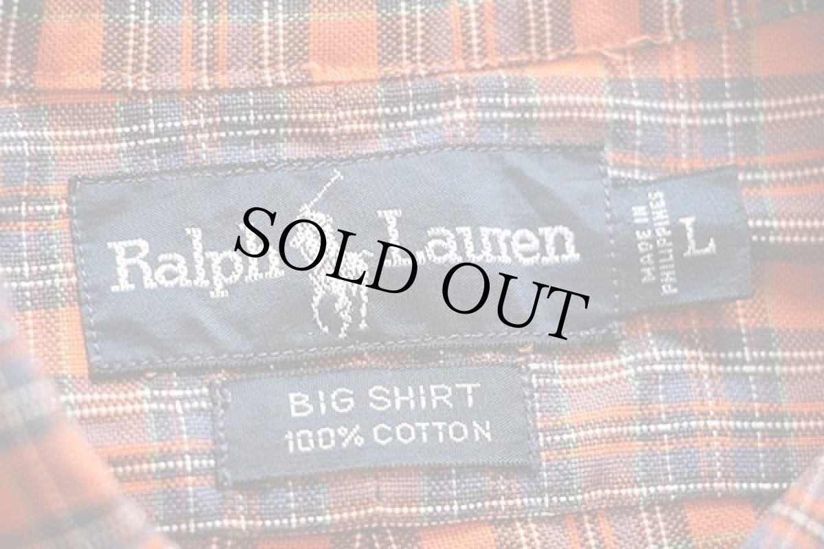 画像4: 00s ラルフローレン BIG SHIRT タータンチェック ボタンダウン オックスフォード コットンシャツ L (4)