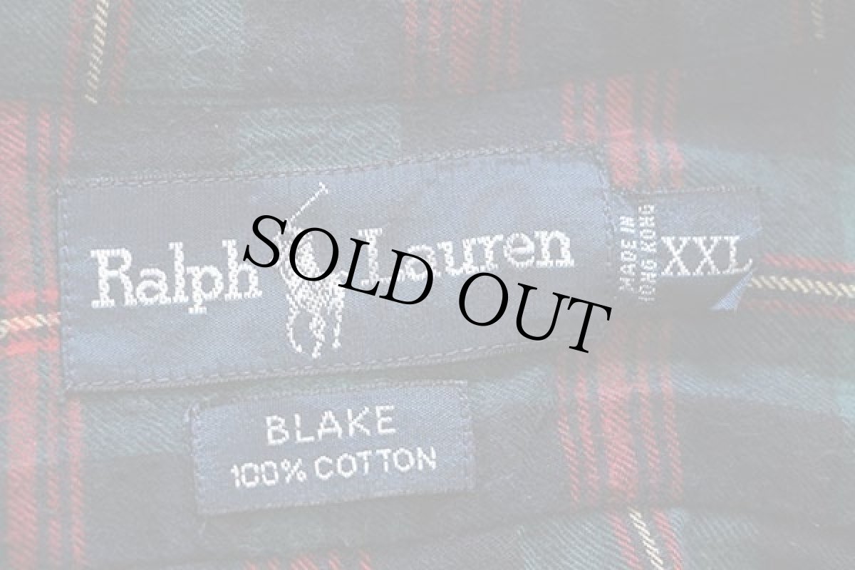 画像4: 90s ラルフローレン タータンチェック ボタンダウン コットンシャツ XXL★特大 (4)