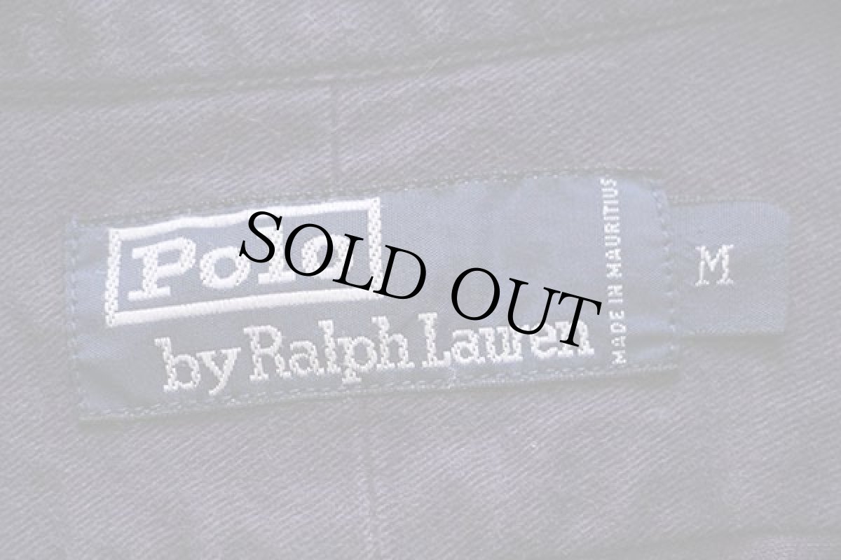 画像4: 90s ポロ ラルフローレン ワンポイント ボタンダウン ヘビー コットンシャツ ナス紺 (4)