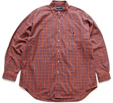 画像1: 00s ラルフローレン BIG SHIRT タータンチェック ボタンダウン オックスフォード コットンシャツ L (1)