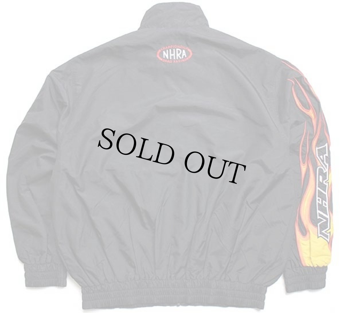 画像2: 90s NHRA CHAMPIONSHIP DRAG RACING フレイムス 刺繍 ナイロンジャケット 黒 XL★ファイヤーパターン (2)