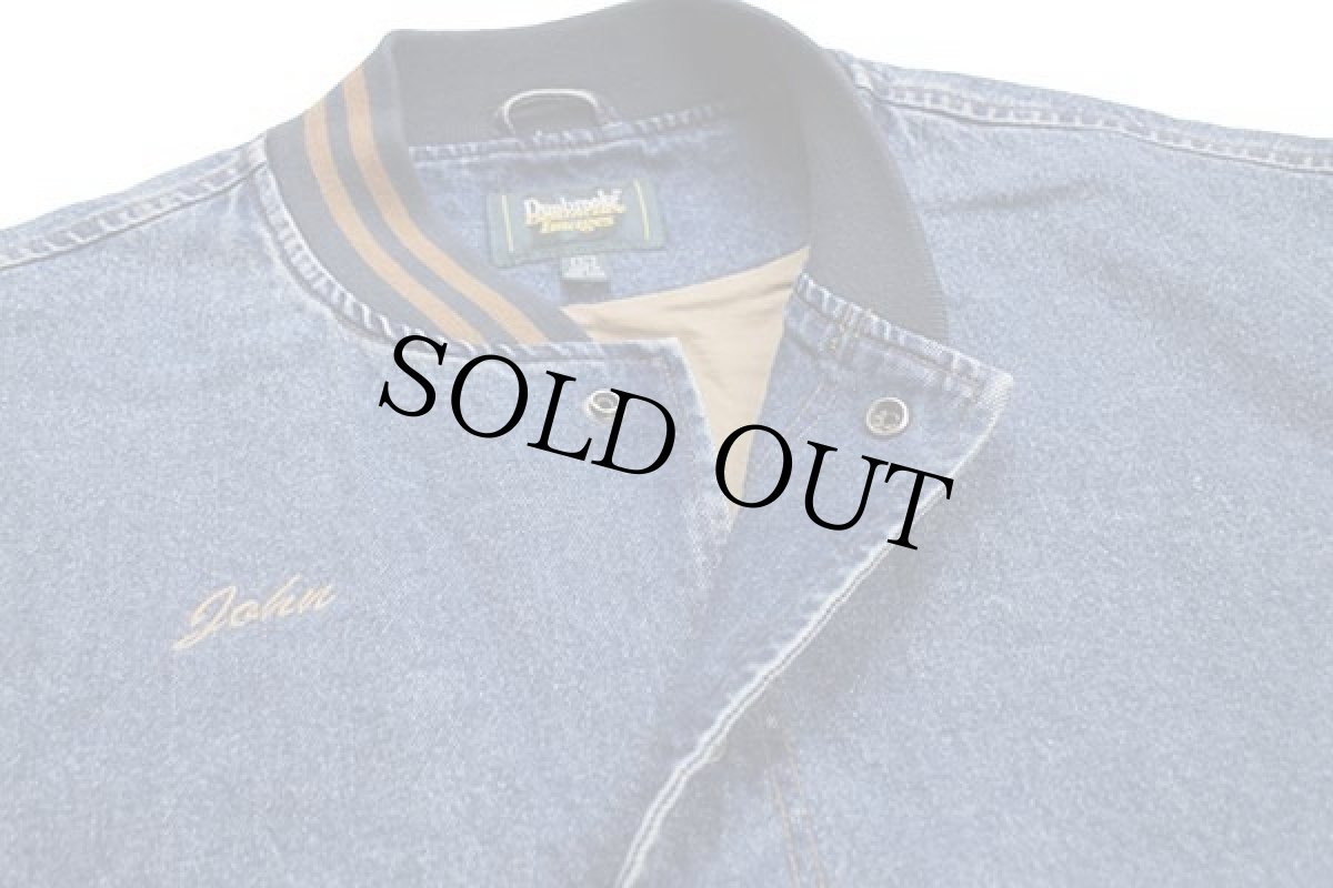 画像3: 90s Dunbrooke John刺繍 コットン×デニム スタジャン L (3)