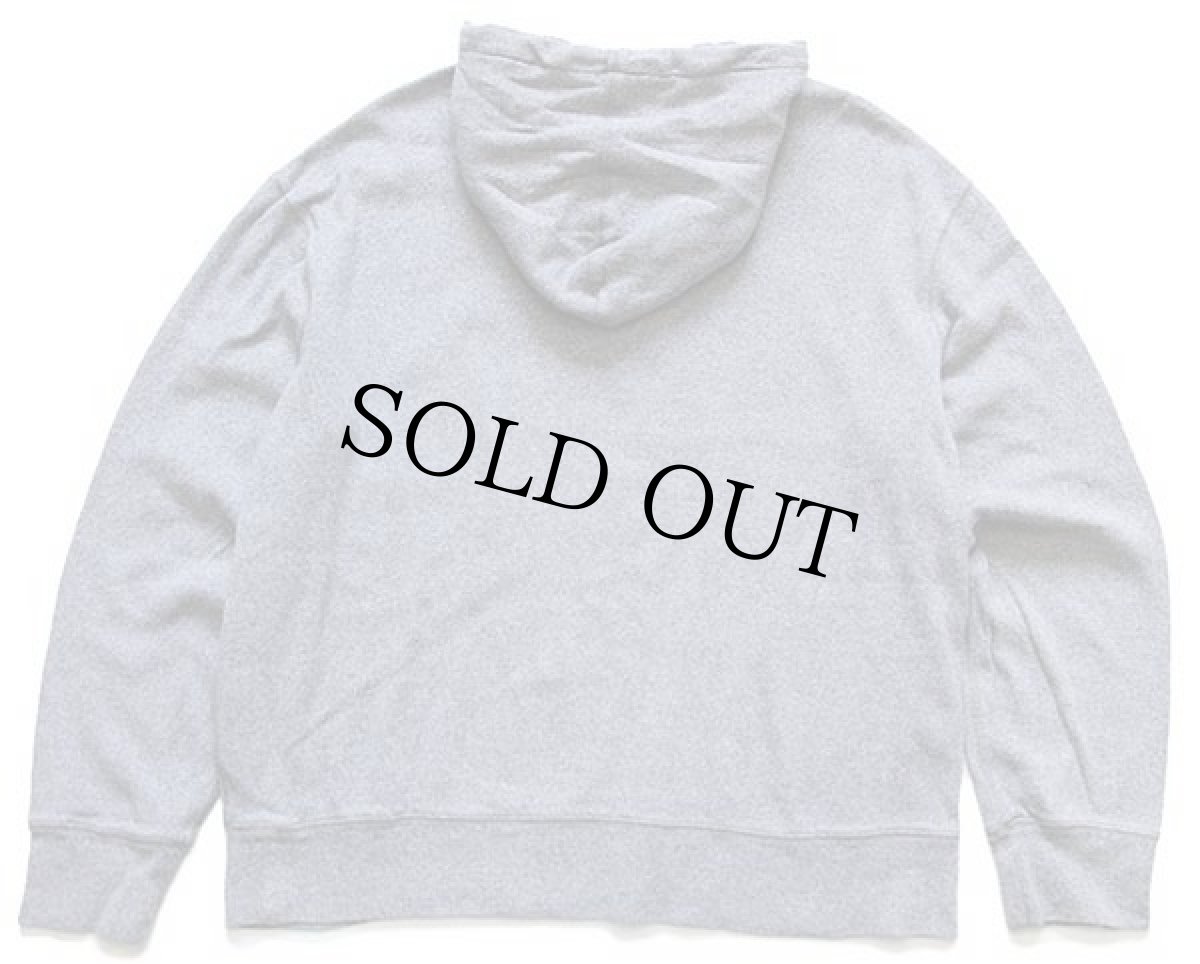 画像2: ポロ ラルフローレン ワンポイント ヘンリーネック フード裏サーマル コットン スウェットパーカー ごま塩 L (2)