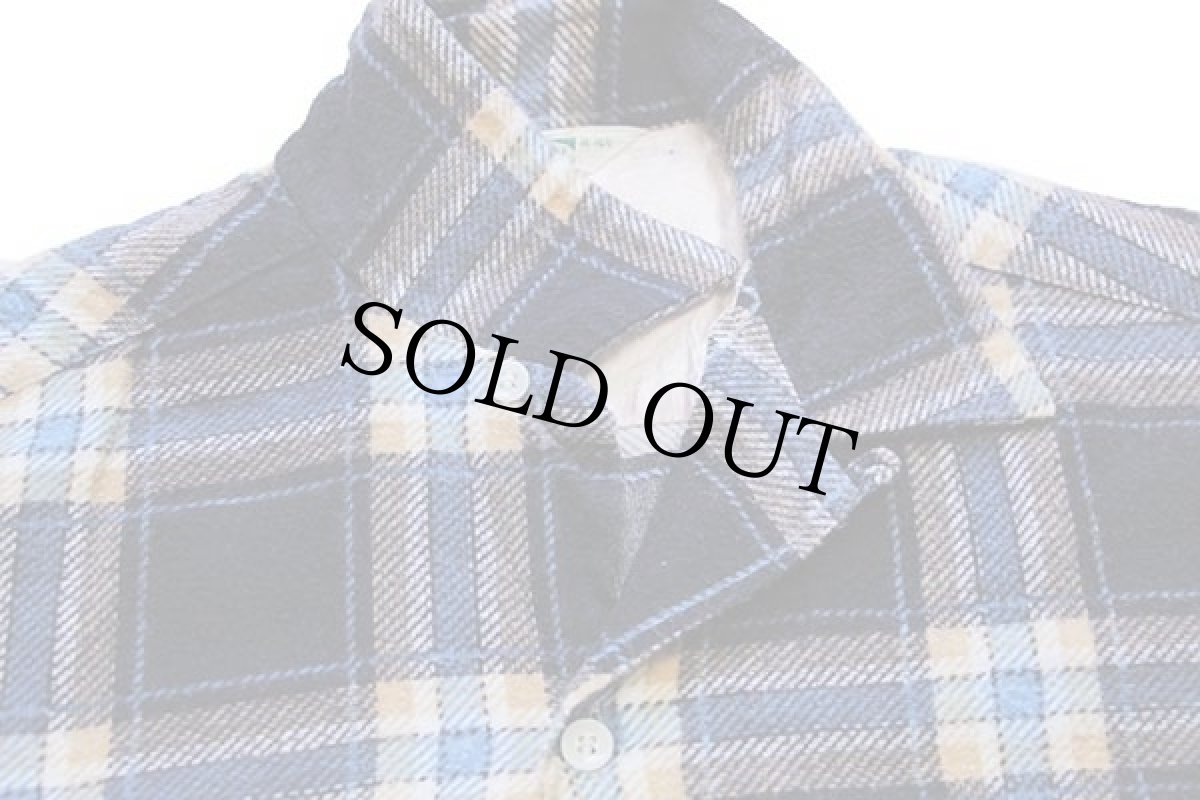 画像3: 60s SEARS PILGRIMピルグリム チェック コットン プリントネル オープンカラーシャツ S (3)