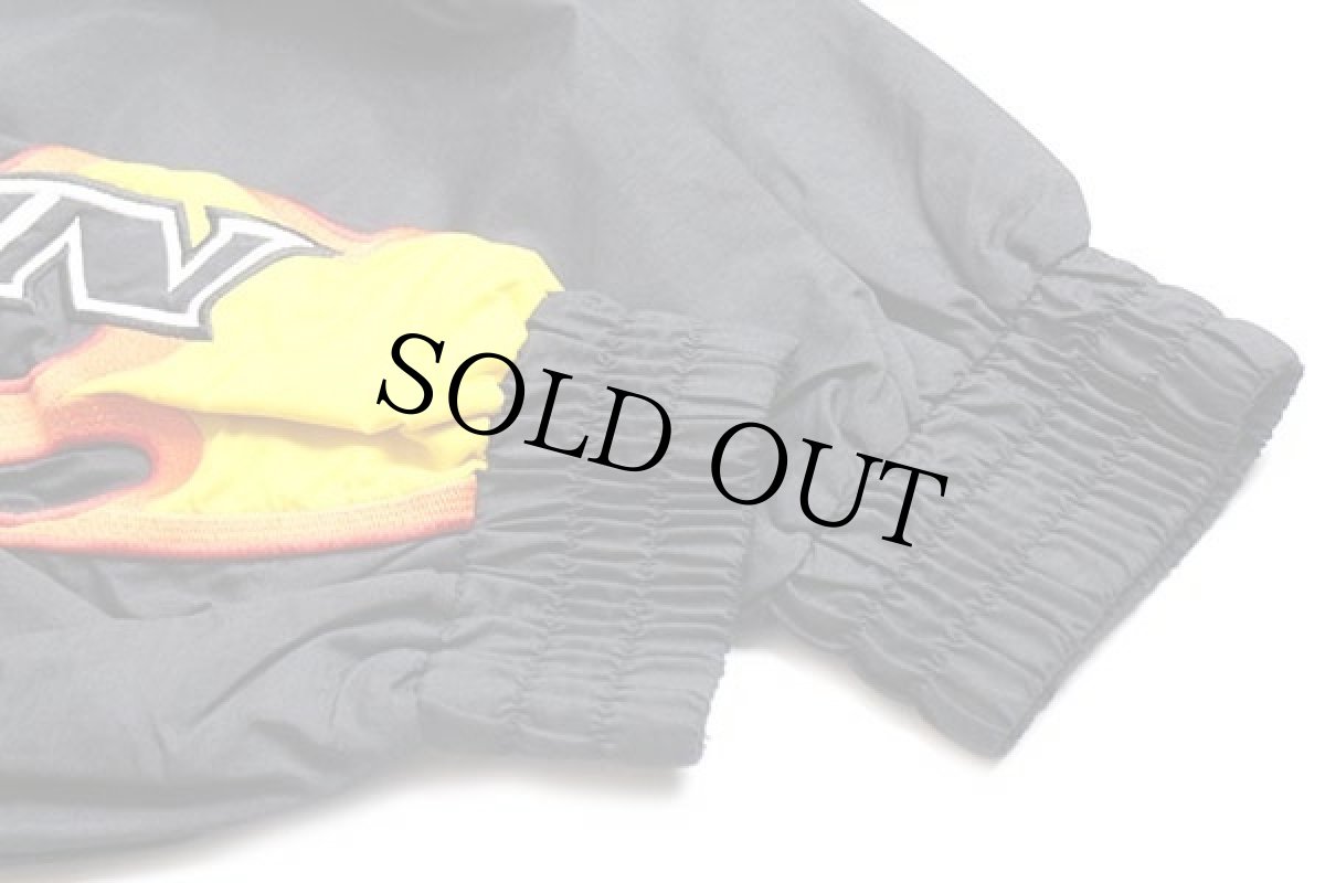 画像6: 90s NHRA CHAMPIONSHIP DRAG RACING フレイムス 刺繍 ナイロンジャケット 黒 XL★ファイヤーパターン (6)