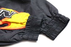 画像6: 90s NHRA CHAMPIONSHIP DRAG RACING フレイムス 刺繍 ナイロンジャケット 黒 XL★ファイヤーパターン (6)