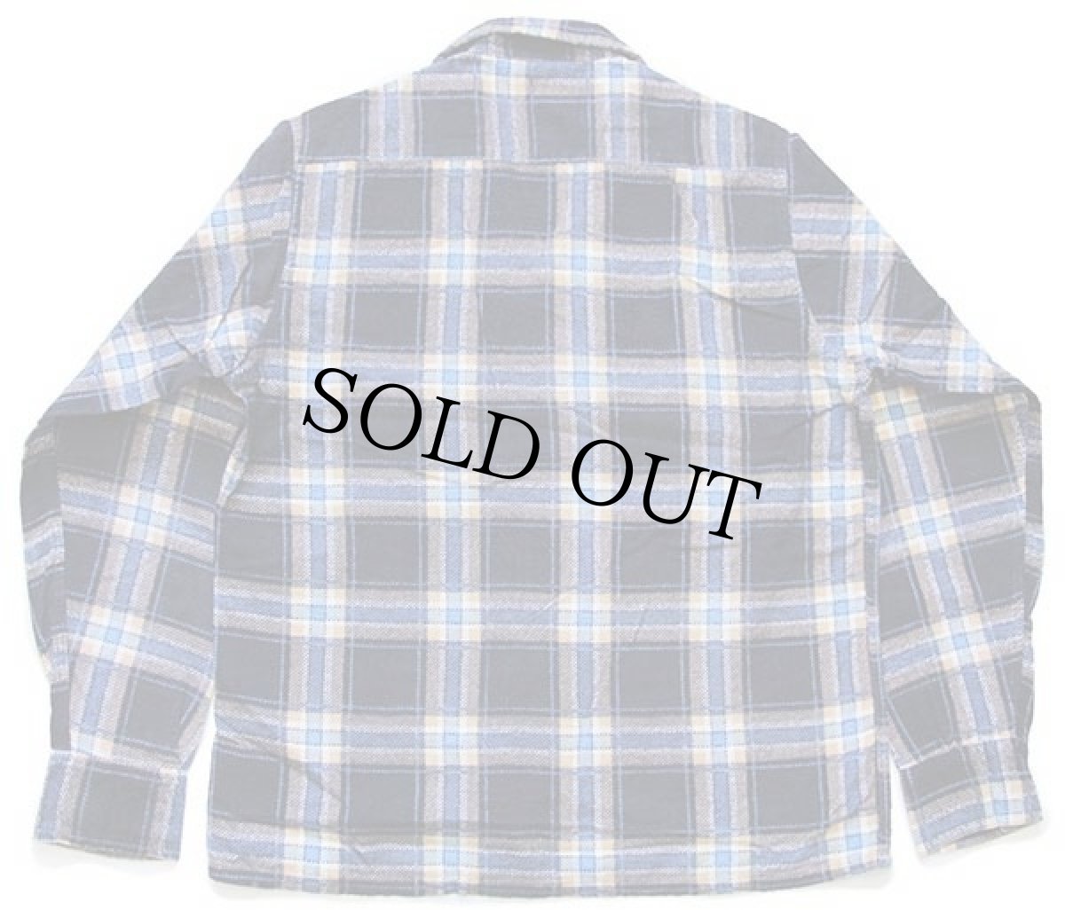 画像2: 60s SEARS PILGRIMピルグリム チェック コットン プリントネル オープンカラーシャツ S (2)