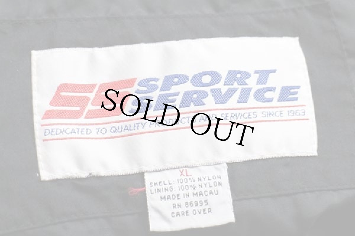 画像4: 90s NHRA CHAMPIONSHIP DRAG RACING フレイムス 刺繍 ナイロンジャケット 黒 XL★ファイヤーパターン (4)