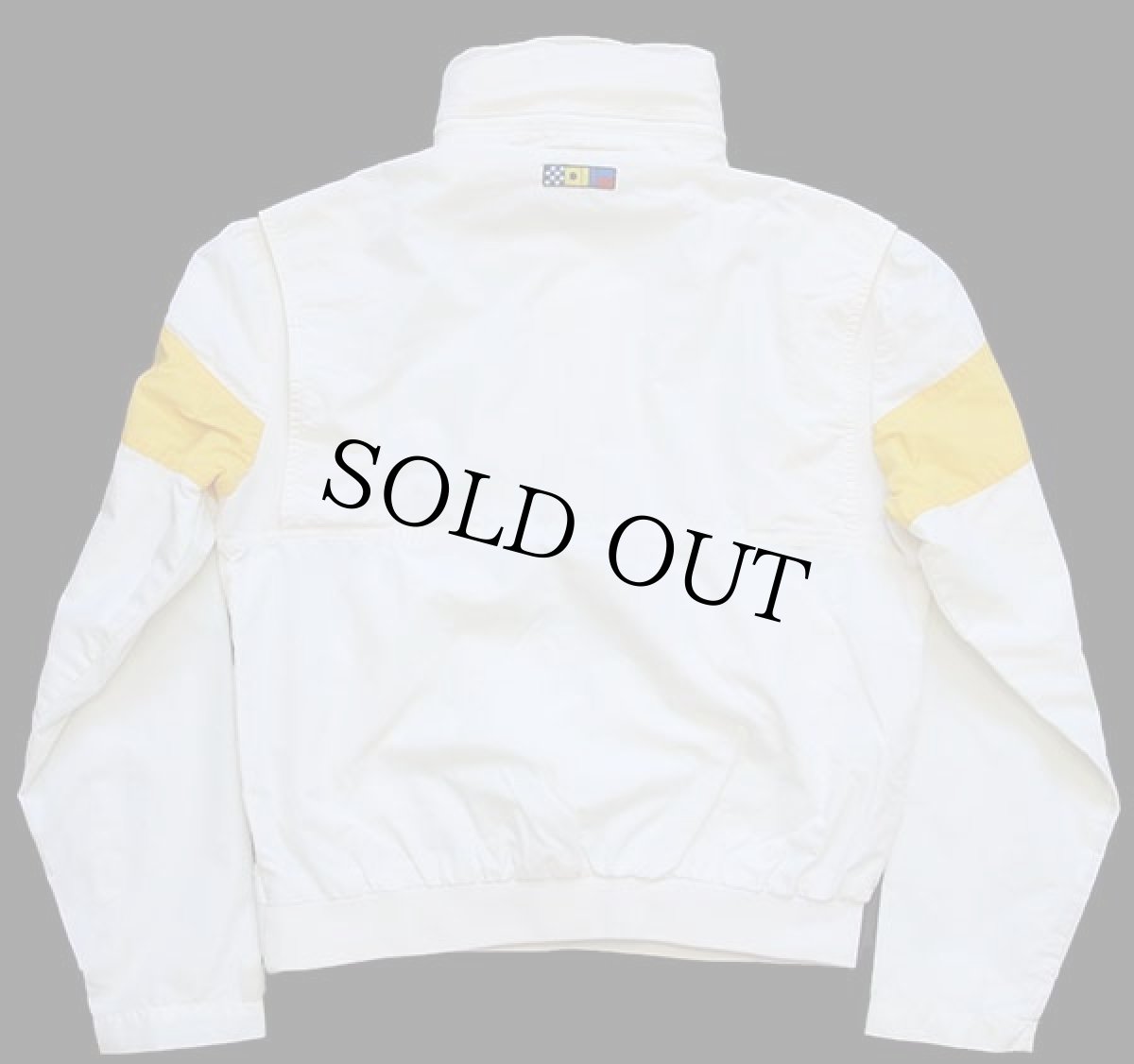 画像2: 90s NIKEナイキ ロゴ刺繍 ツートン 切り替え プルオーバー ナイロンジャケット アイボリー×黄 S (2)